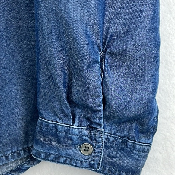 Prana Women’s Tencel Button Front Shirt/Top/Blouse XL Blue Denim Chambray EUC - Picture 6 of 12
